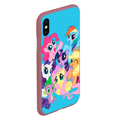 Чехол для iPhone XS Max матовый My Little Pony, цвет малиновый - фото 3