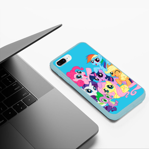 Чехол для iPhone 7Plus/8 Plus матовый My Little Pony, цвет мятный - фото 5