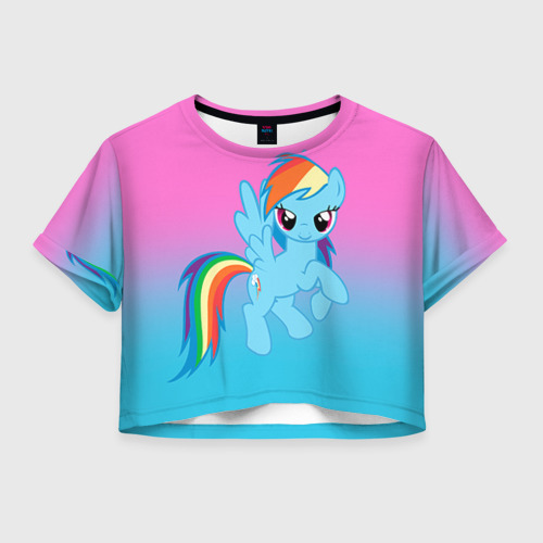 Женская футболка Crop-top 3D My Little Pony, цвет 3D печать