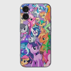 Чехол для iPhone 16 силиконовый с защитой камеры My Little Pony