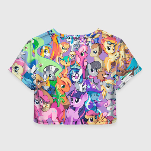 Женская футболка Crop-top 3D My Little Pony, цвет 3D печать - фото 2