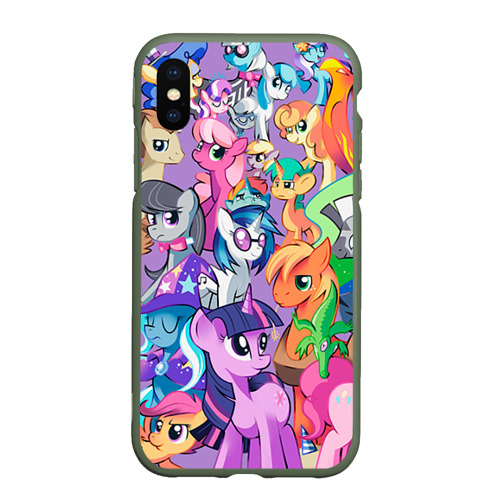 Чехол для iPhone XS Max матовый My Little Pony, цвет темно-зеленый