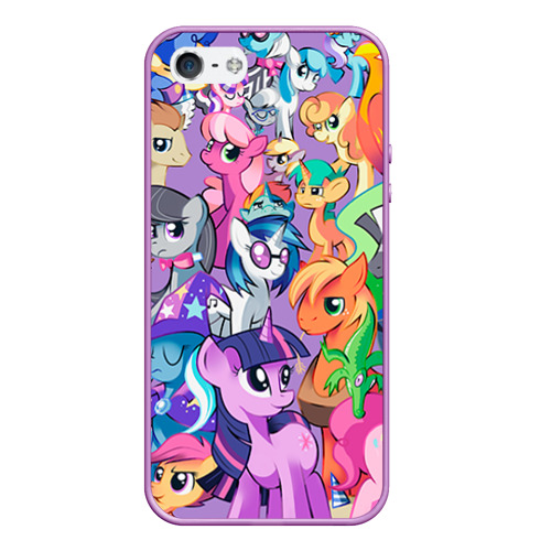 Чехол для iPhone 5/5S матовый My Little Pony, цвет сиреневый