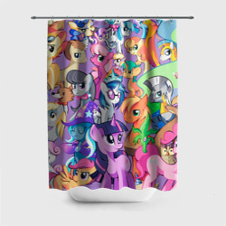 Штора 3D для ванной My Little Pony