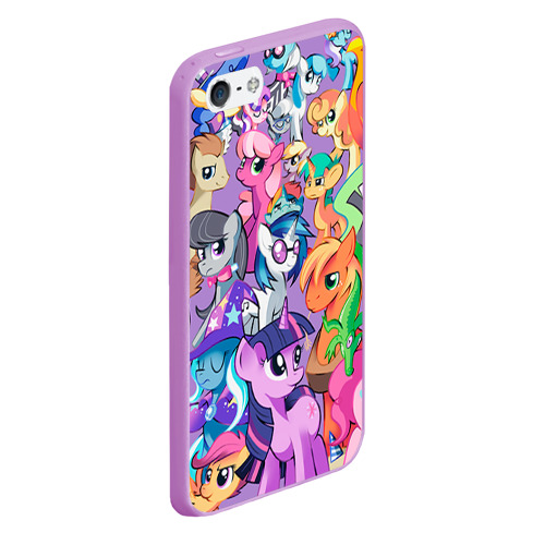 Чехол для iPhone 5/5S матовый My Little Pony, цвет сиреневый - фото 3