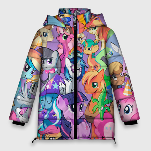 Женская зимняя куртка Oversize My Little Pony, цвет светло-серый