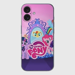 Чехол для iPhone 16 силиконовый с защитой камеры My Little Pony