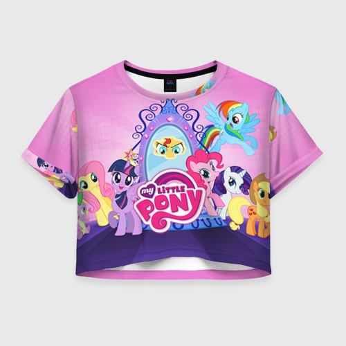 Женская футболка Crop-top 3D My Little Pony, цвет 3D печать