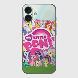 Чехол для iPhone 16 силиконовый с защитой камеры My Little Pony