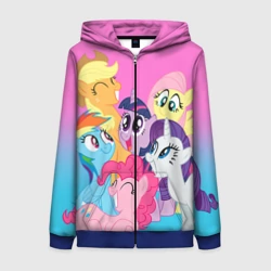 Женская толстовка 3D на молнии My Little Pony