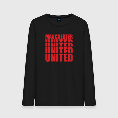 Мужской лонгслив хлопок Manchester United red, цвет черный