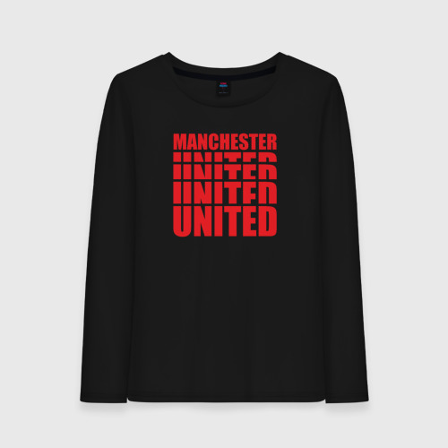 Женский лонгслив хлопок Manchester United red, цвет черный