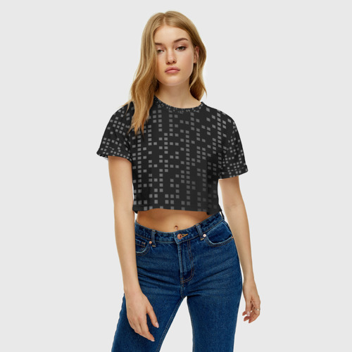 Женская футболка Crop-top 3D Пиксели, цвет 3D печать - фото 3