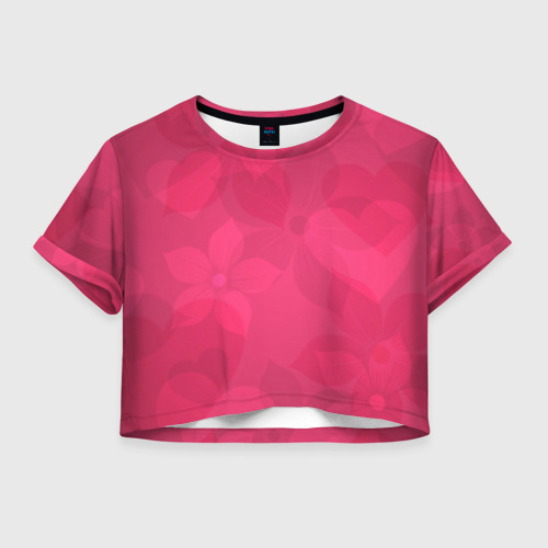 Женская футболка Crop-top 3D Pink