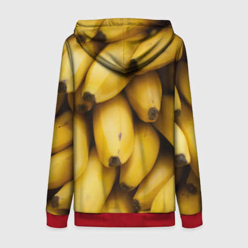 Женская толстовка 3D на молнии Банан, цвет красный - фото 2