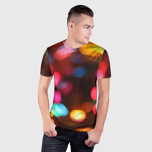 Мужская футболка 3D Slim Lights Long, цвет 3D печать - фото 3