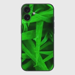 Чехол для iPhone 16 силиконовый с защитой камеры Трава