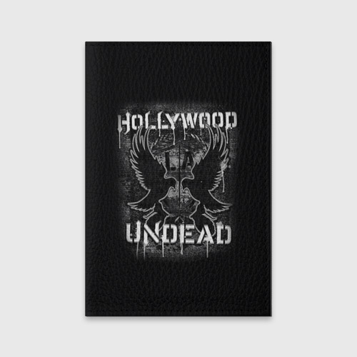 Обложка для паспорта матовая кожа Hollywood Undead, цвет черный