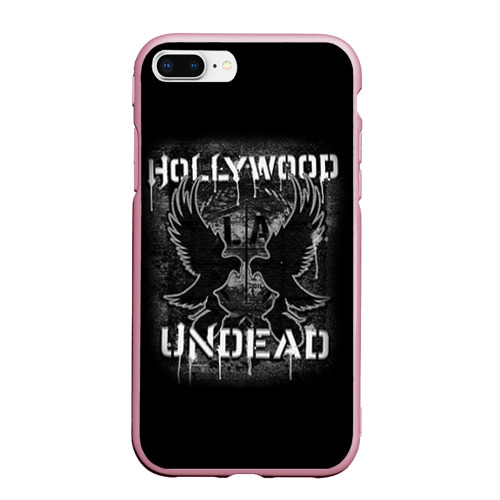 Чехол для iPhone 7Plus/8 Plus матовый Hollywood Undead, цвет розовый