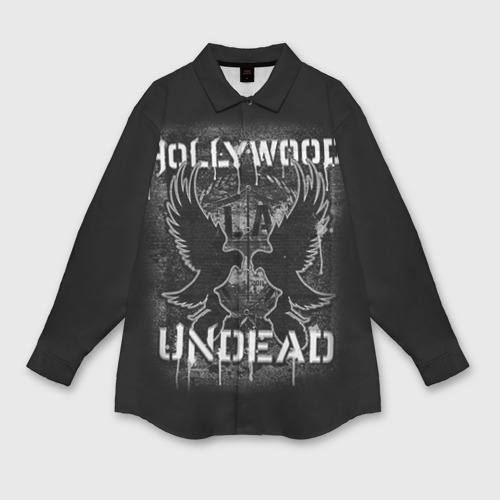 Женская рубашка oversize 3D с принтом Hollywood Undead, вид спереди #2