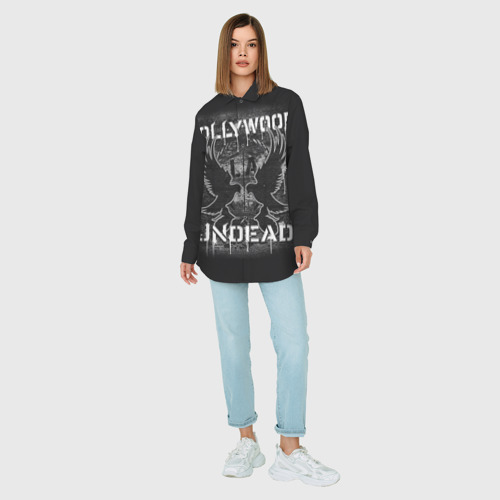 Женская рубашка oversize 3D с принтом Hollywood Undead, вид сбоку #3