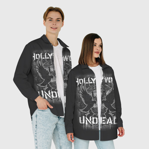 Женская рубашка oversize 3D с принтом Hollywood Undead, фото #4