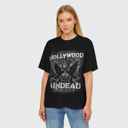 Женская футболка oversize 3D Hollywood Undead - фото 2