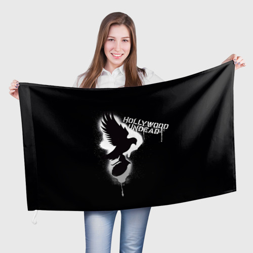 Флаг с принтом Hollywood Undead, вид спереди №1
