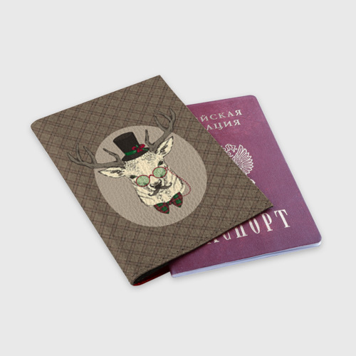 Обложка для паспорта матовая кожа Deer, цвет красный - фото 3