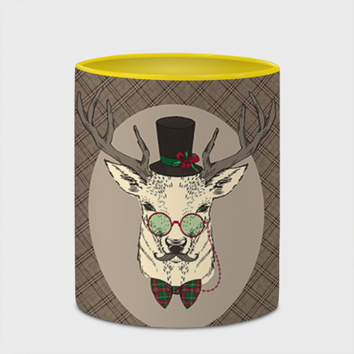 Кружка с полной запечаткой Deer, цвет белый + желтый - фото 4
