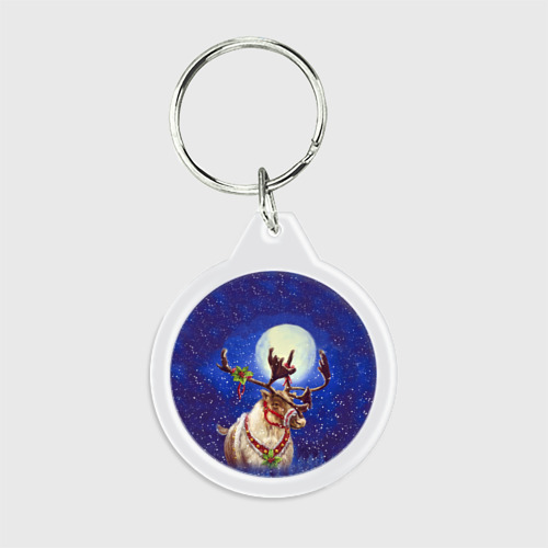 Брелок круглый Christmas deer
