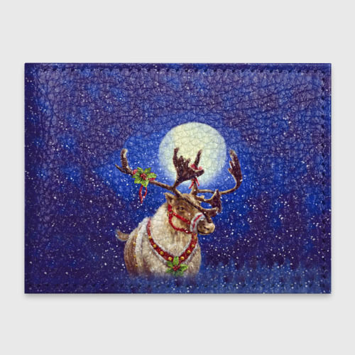 Обложка для студенческого билета Christmas deer, цвет черный