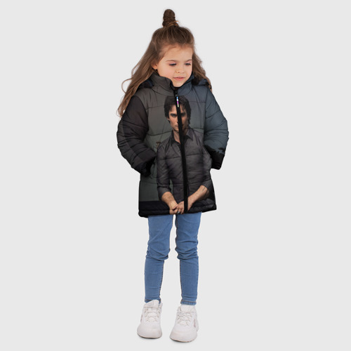 Зимняя куртка для девочек 3D Дневники вампира, цвет светло-серый - фото 5