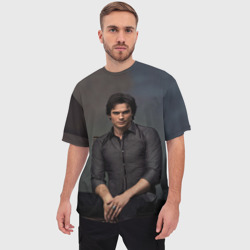 Мужская футболка oversize 3D Дневники вампира - фото 2