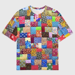 Женская футболка oversize 3D Лоскутное шитьё