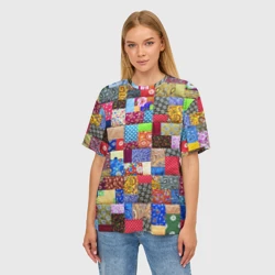 Женская футболка oversize 3D Лоскутное шитьё - фото 2