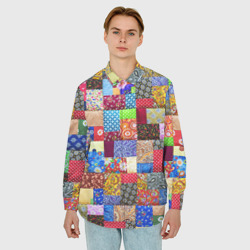 Мужская рубашка oversize 3D Лоскутное шитьё - фото 2