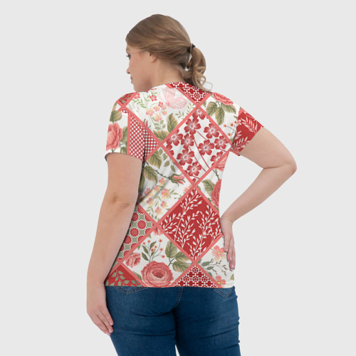 Женская футболка 3D Лоскутное шитьё, цвет 3D печать - фото 7