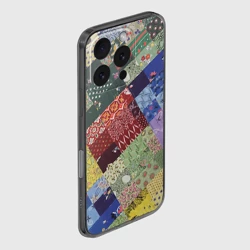 Чехол для iPhone 16 Pro силиконовый с защитой камеры Лоскутное шитьё - фото 2