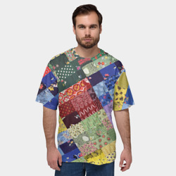 Мужская футболка oversize 3D Лоскутное шитьё - фото 2