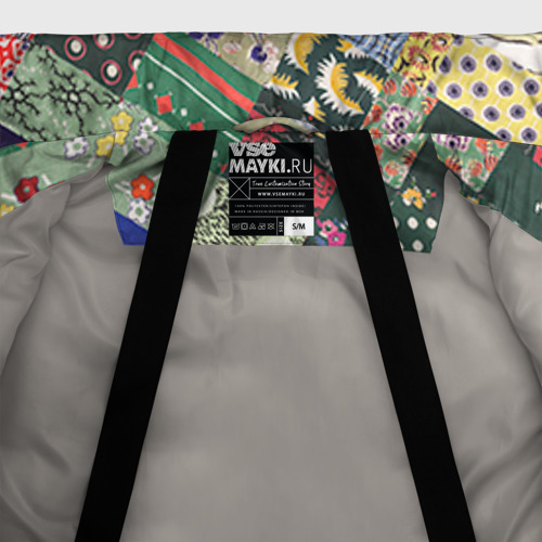 Женская зимняя куртка Oversize Лоскутное шитьё, цвет светло-серый - фото 7