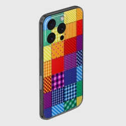 Чехол для iPhone 16 Pro силиконовый с защитой камеры Лоскутное шитьё - фото 2