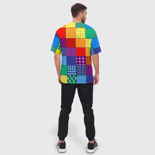 Мужская футболка oversize 3D Лоскутное шитьё, цвет 3D печать - фото 4