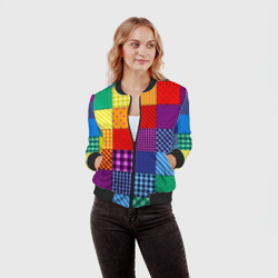 Женский бомбер 3D Лоскутное шитьё - фото 2