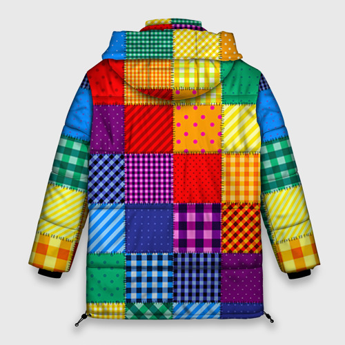 Женская зимняя куртка Oversize Лоскутное шитьё, цвет светло-серый - фото 2