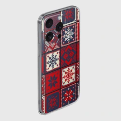 Чехол для iPhone 15 Pro Max силиконовый с защитой камеры Лоскутное шитьё - фото 2