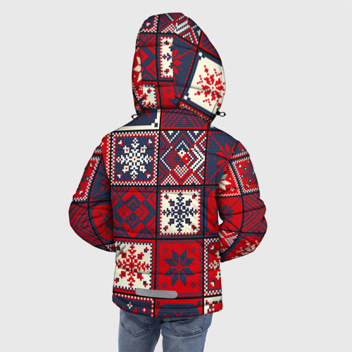 Зимняя куртка для мальчиков 3D Лоскутное шитьё, цвет черный - фото 4