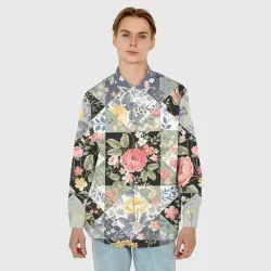 Мужская рубашка oversize 3D Лоскутное шитьё - фото 2