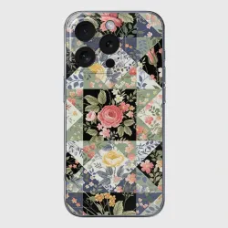 Чехол для iPhone 16 Pro Max силиконовый с защитой камеры Лоскутное шитьё