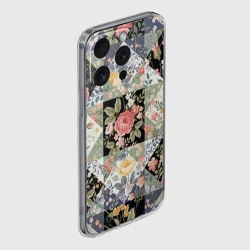 Чехол для iPhone 15 Pro силиконовый с защитой камеры Лоскутное шитьё - фото 2